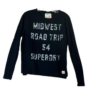 Superdry‎ Shirt Womens Small Black White Lettering Colorado Graphic Tee Casual